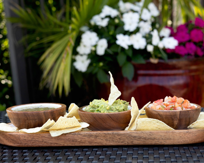 Dipping Bowl and Serving Tray 4-Piece Set