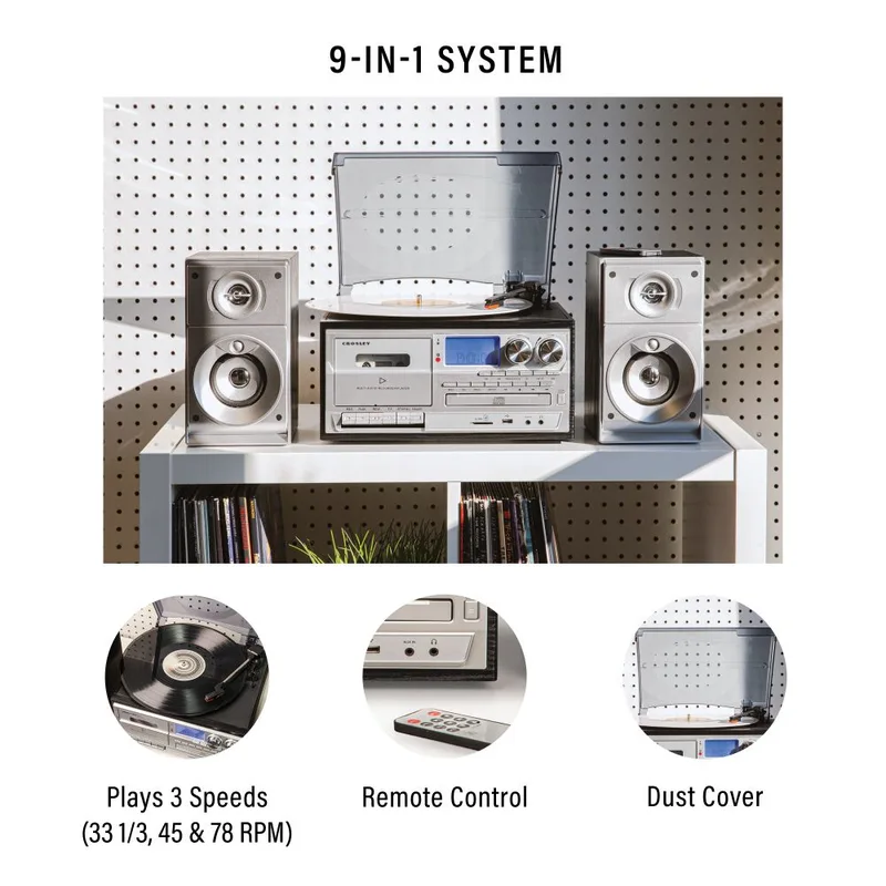 Eclipse 9-in-1 Record Player with Speakers Set