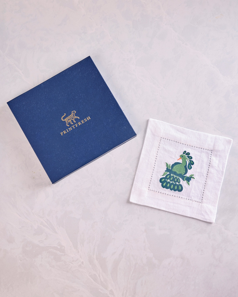 Set of 6 Linen Cocktail Napkins