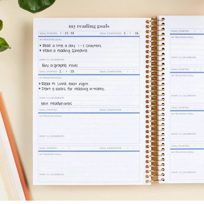 A5 Book Lovers Reading Log and Journal