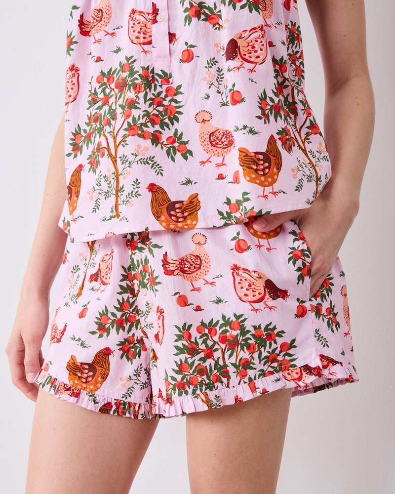 Back to Bed Short Set in Hen House, Ballet Pink