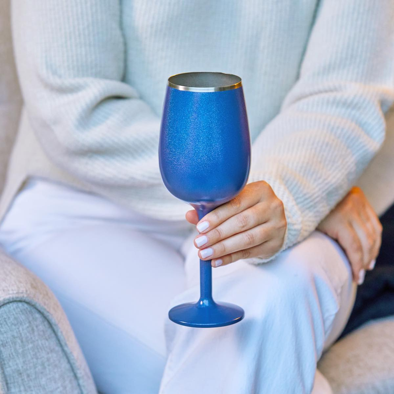 Stainless Steel Stemmed Wine Glass