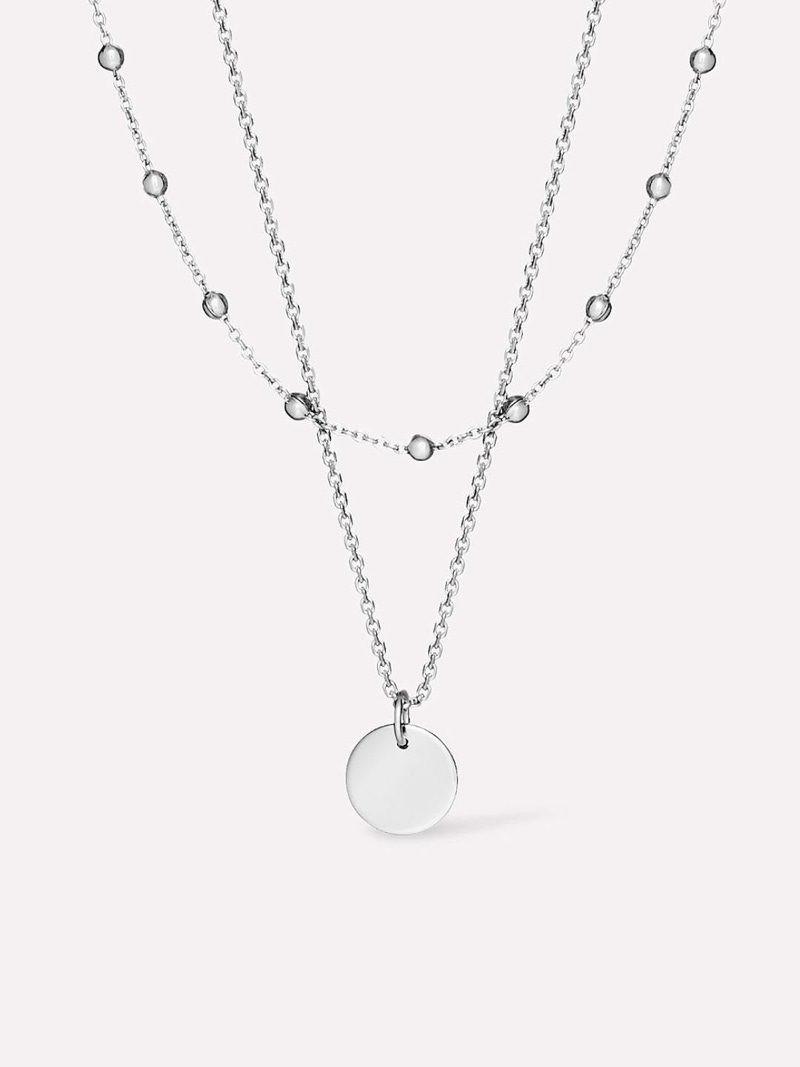 Willow Coin Necklace Set | Silver