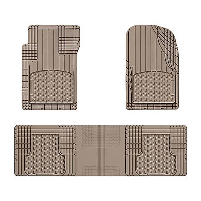 Trim-to-Fit Front and Rear 3-Piece Floor Mat Set with Over the Hump Mat