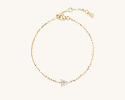 14K Gold Diamond Letter Bracelet
