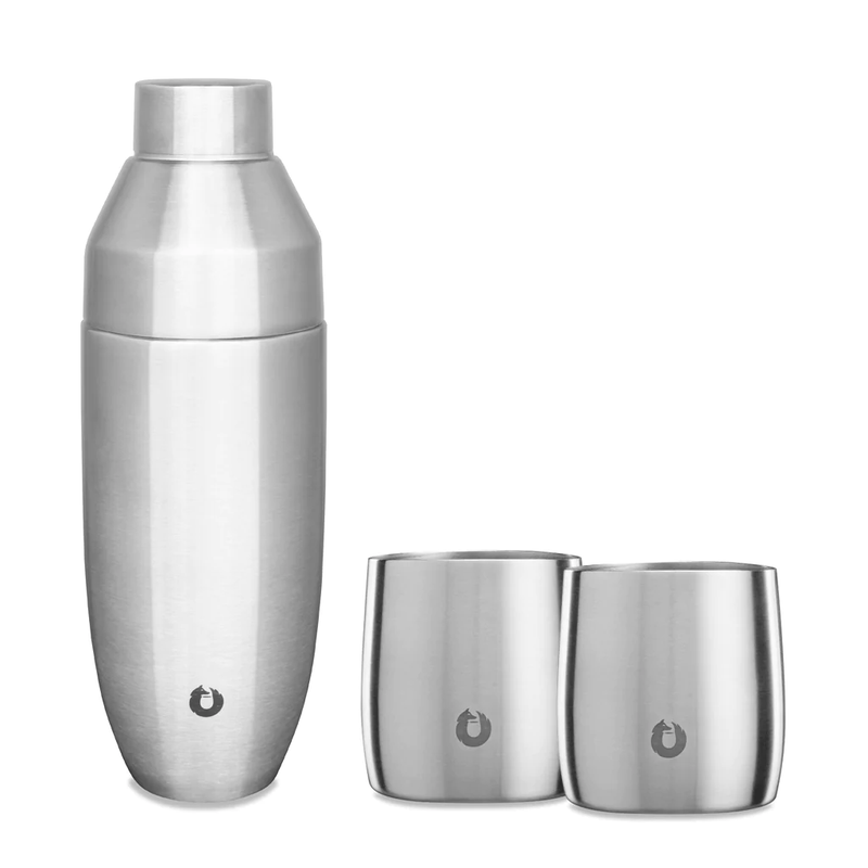 Stainless Steel Cocktail Shaker and Rocks Barware Set