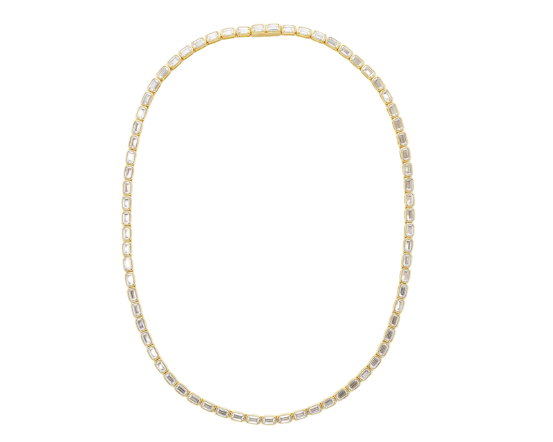 Helene Emerald Cut Tennis Necklace