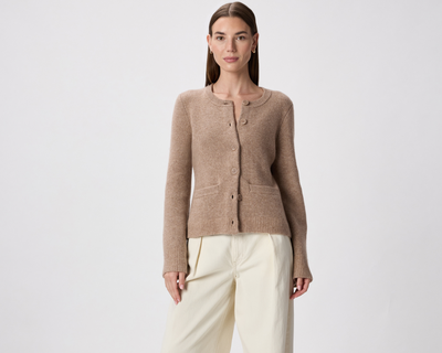 Mongolian Cashmere Structured Cardigan