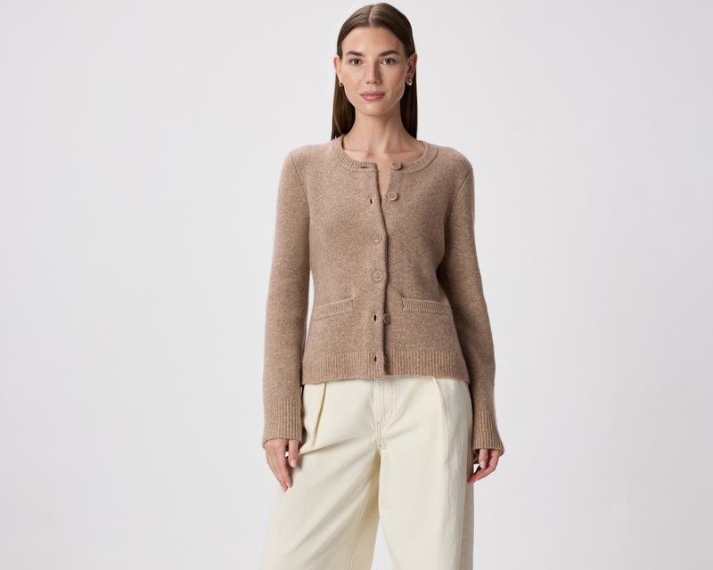 Mongolian Cashmere Structured Cardigan