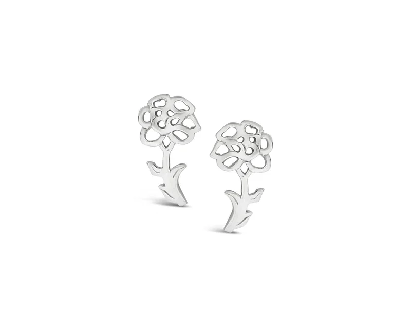 Sterling Silver Birth Flower Studs