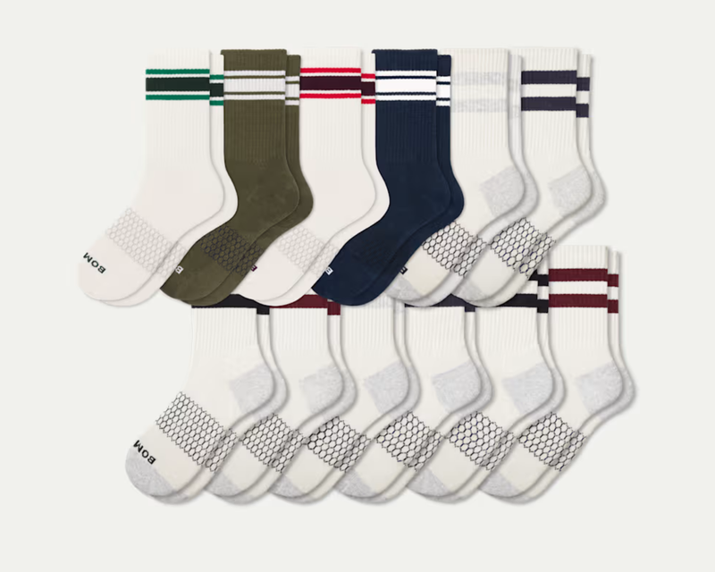 Men's Vintage Stripes Half Calf Sock 12-Pack