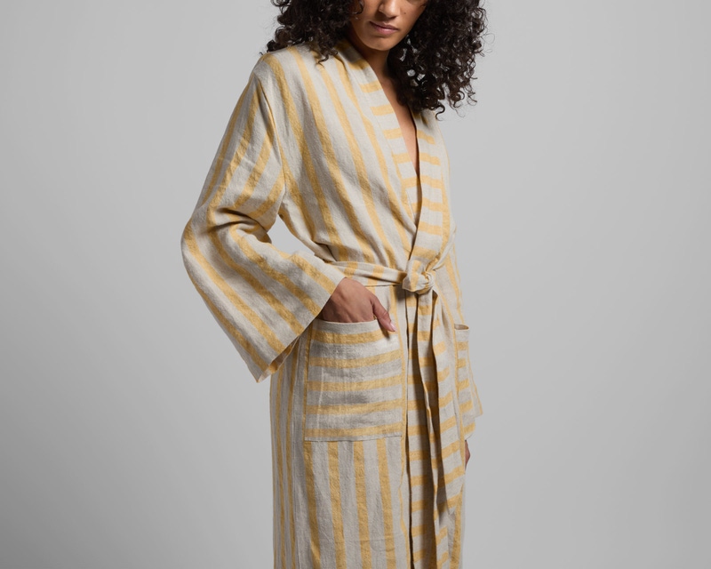 Linen Stripe Robe