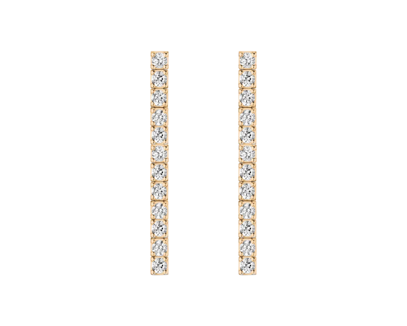 Lab Grown White Sapphire Tennis Earrings
