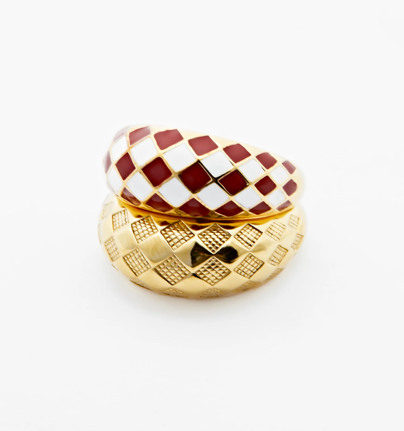Checker Rings, Red Set of 2