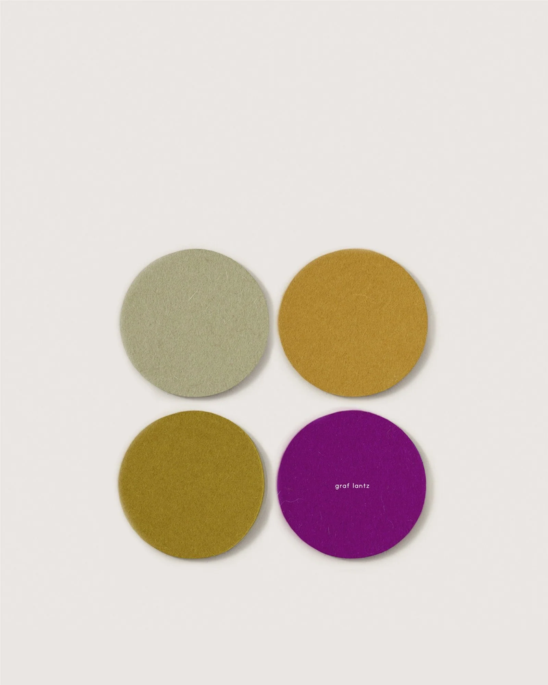 Merino Wool Round Coaster 4-Pack