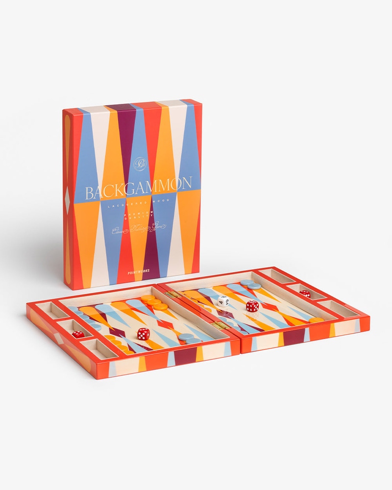 Lacquered Backgammon Set