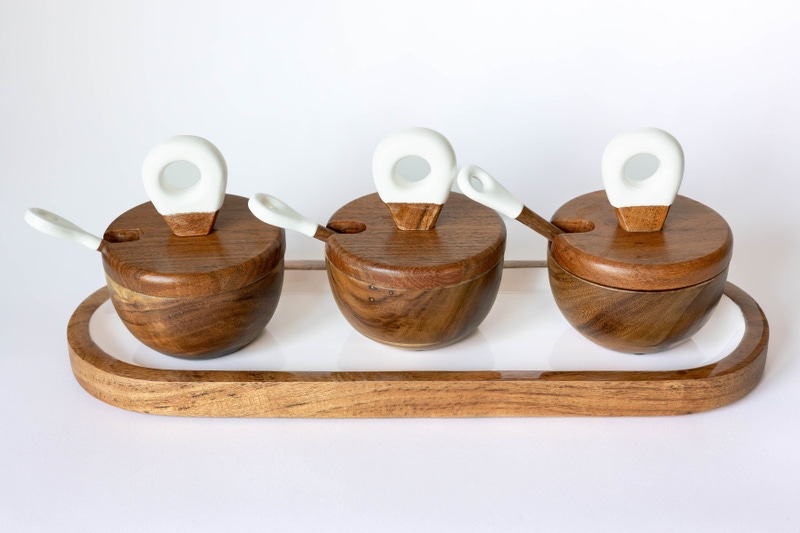 Dipping Bowl and Charcuterie Utensils 7-Piece Set