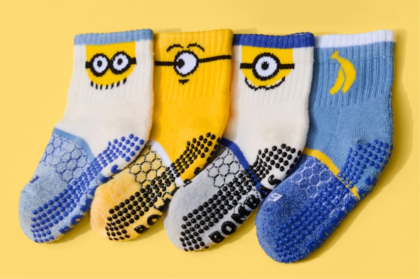 Toddler Minions Gripper Calf Sock 4-Pack Gift Box