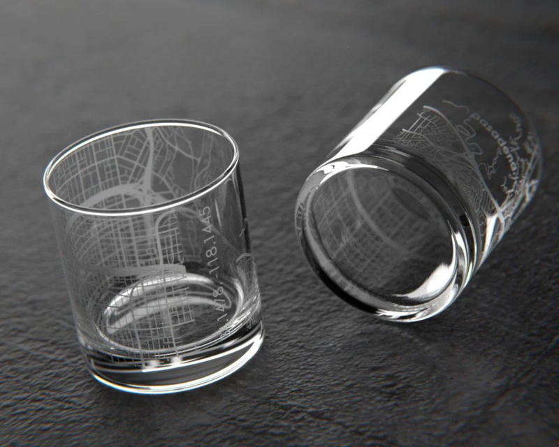 Topography Map Rocks Glass, Set of 2