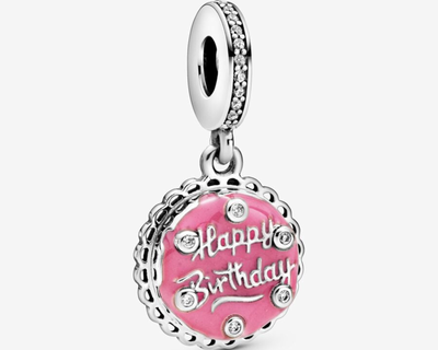 Pink Birthday Cake Dangle Charm