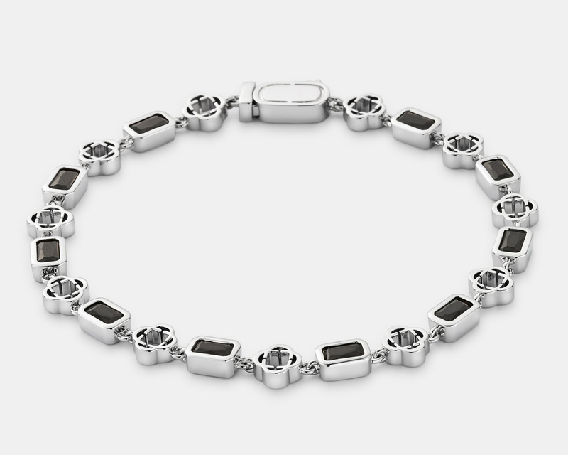 Onyx Gemstone Clover Bracelet
