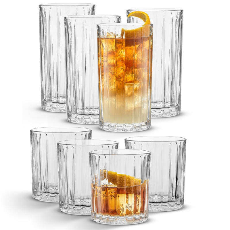 Ribbed Glassware 8 Piece Set