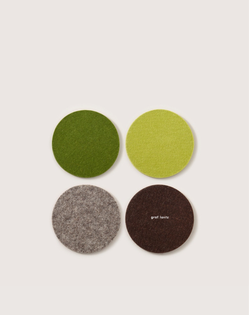 Merino Wool Round Coaster 4-Pack