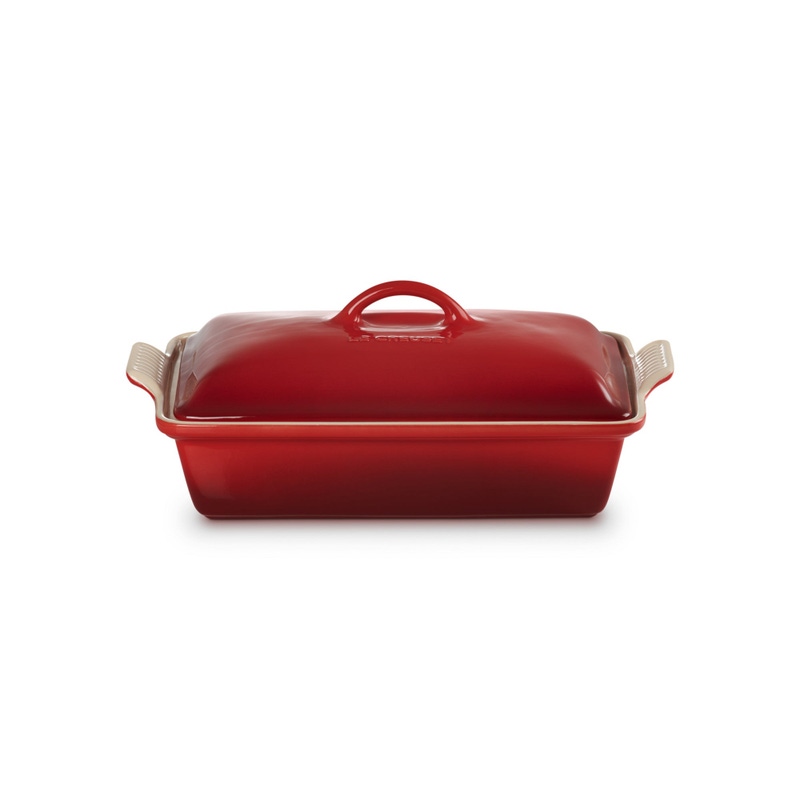 4 QT Heritage Rectangular Covered Casserole | Cerise