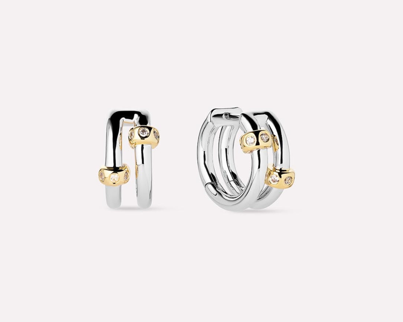 Cyrus Double Silver Earrings