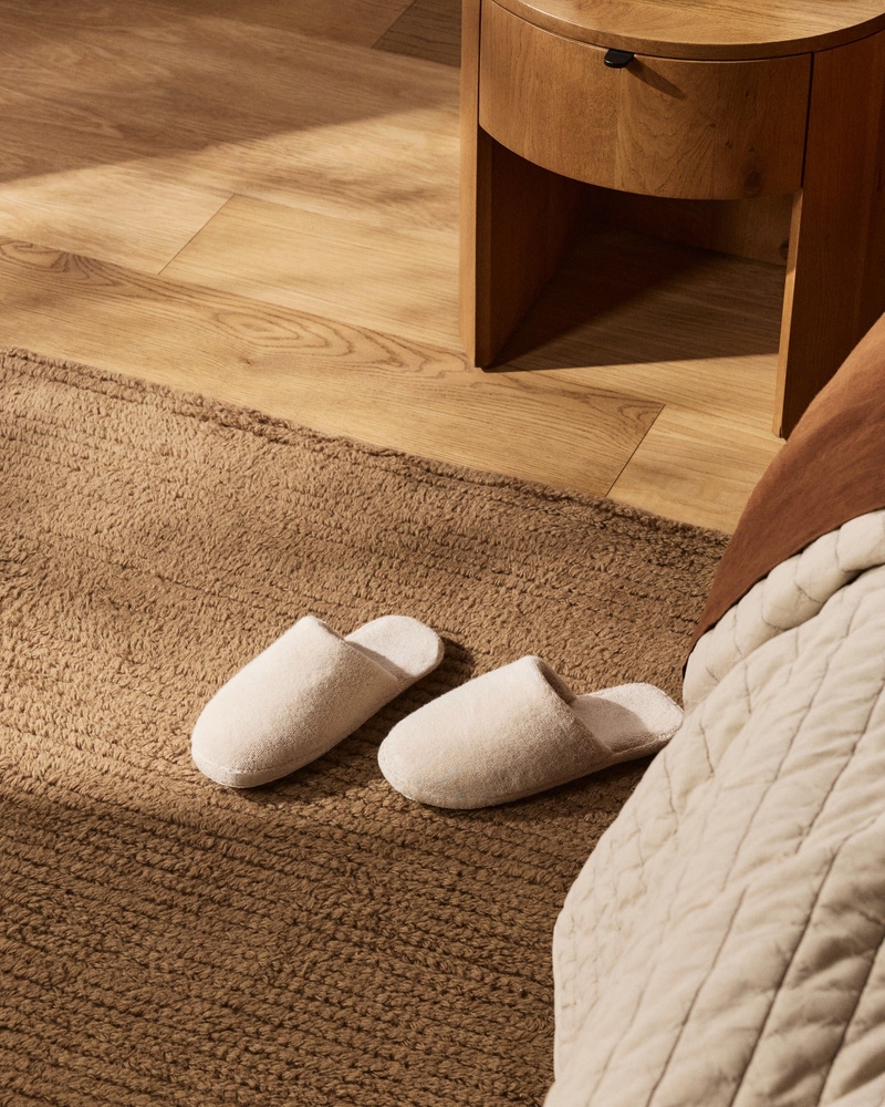 Classic Plush Slippers, Bone
