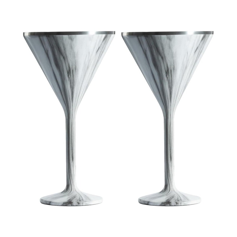 Stainless Steel Stemmed Martini Glass, Set of 2