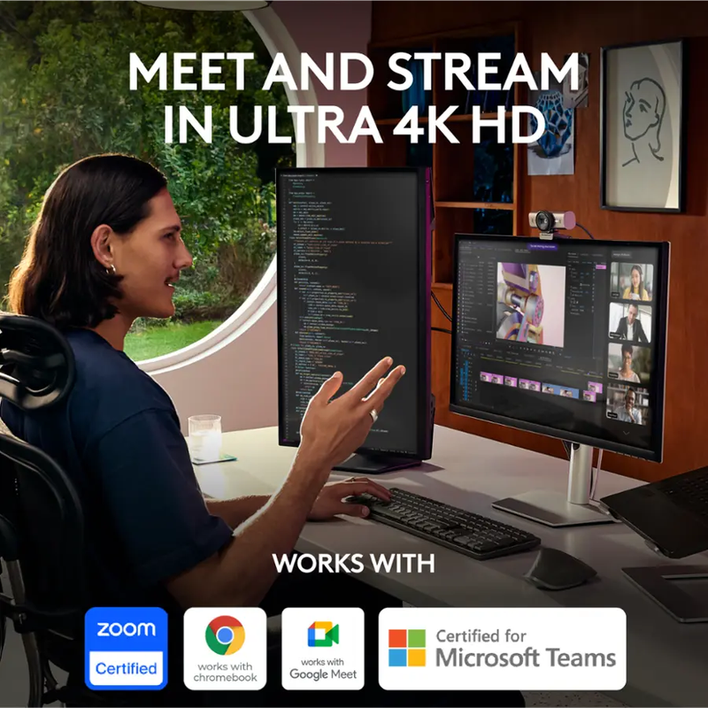 MX Brio Ultra HD 4K Video Conference, Gaming and Streaming Webcam