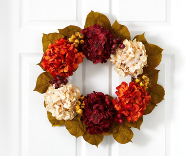 24” Fall Hydrangea Wreath