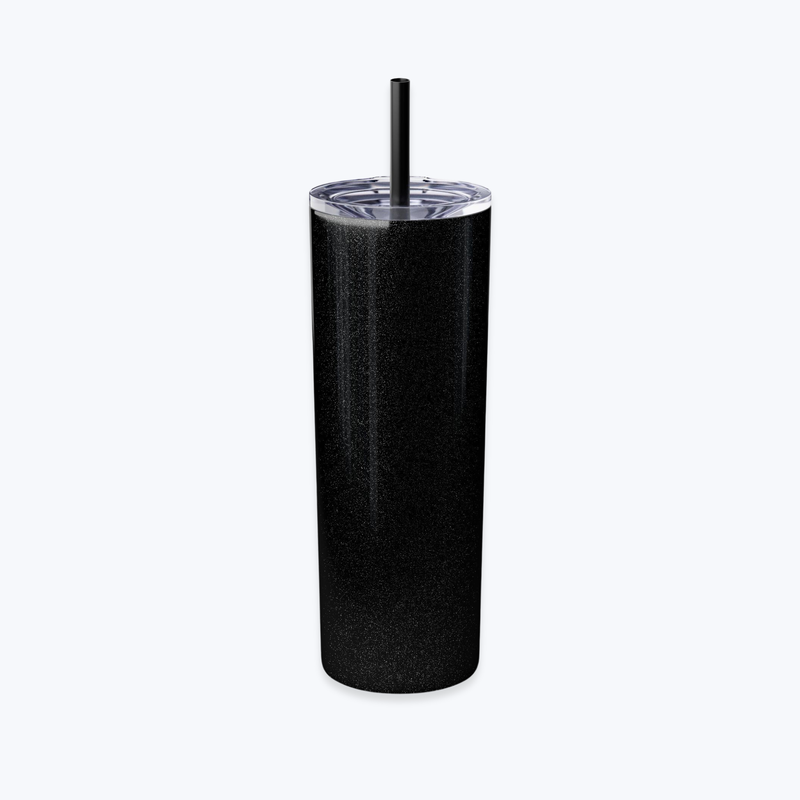Skinny Tumbler with Straw in Glossy Finish, 20oz