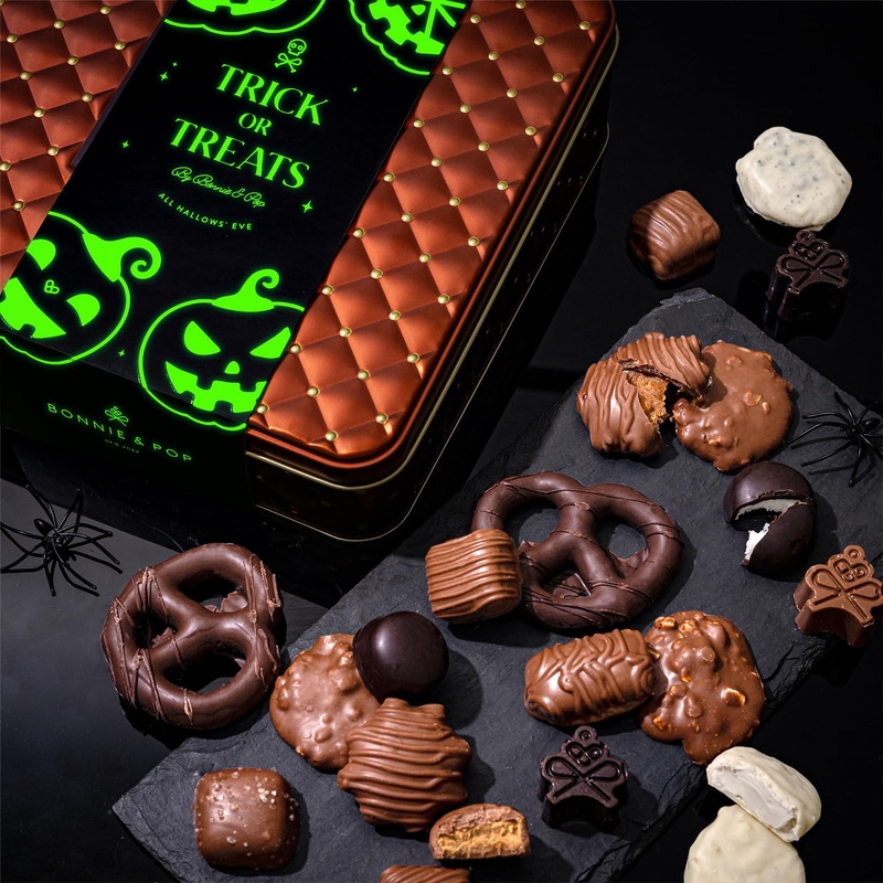 Halloween Chocolate Gift Basket, Glow-in-the-Dark Candy Tin