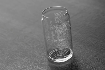 Home Town Maps 16 oz Can Glass