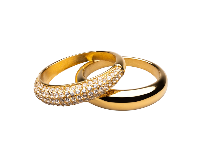"Day & Night" Ring Set