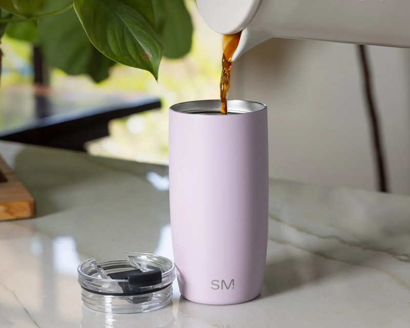 Voyager Pattern Tumbler with Clear Flip Lid & Straw, 12oz