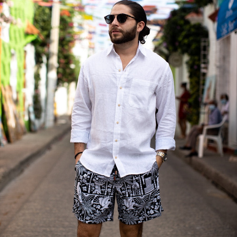 The Casa Blanca White Linen Long Sleeve Shirt
