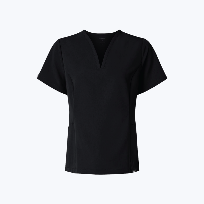 Jaanuu Women's Calix Fit & Flare Scrub V-Neck Top