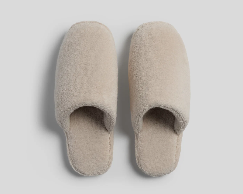 Classic Plush Slippers, Bone