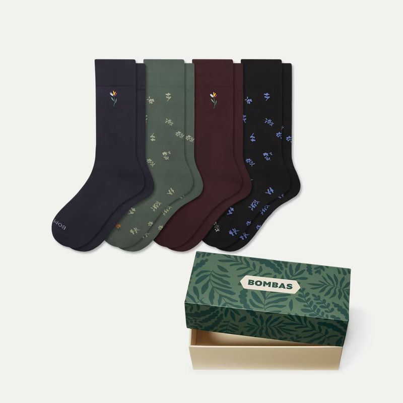 Men's Dress Calf Sock 4-Pack Gift Box