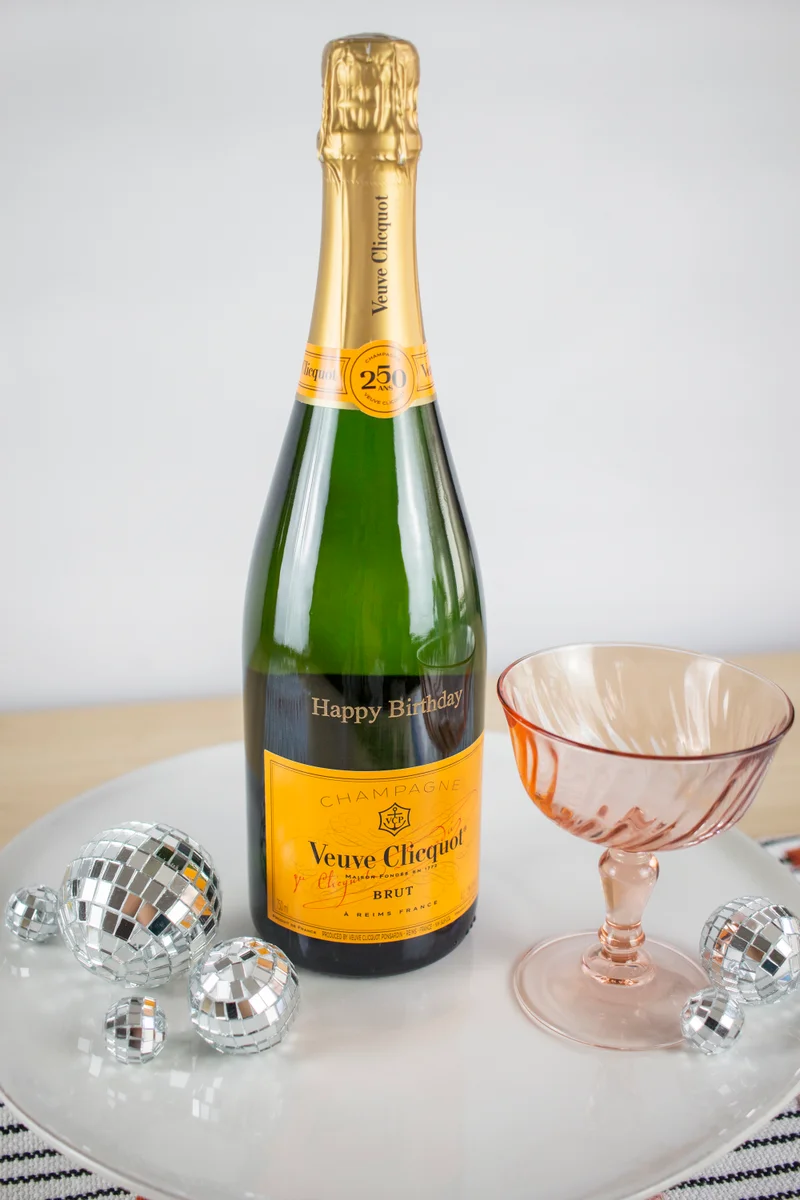 Engraved Veuve Clicquot Yellow Label Brut Champagne