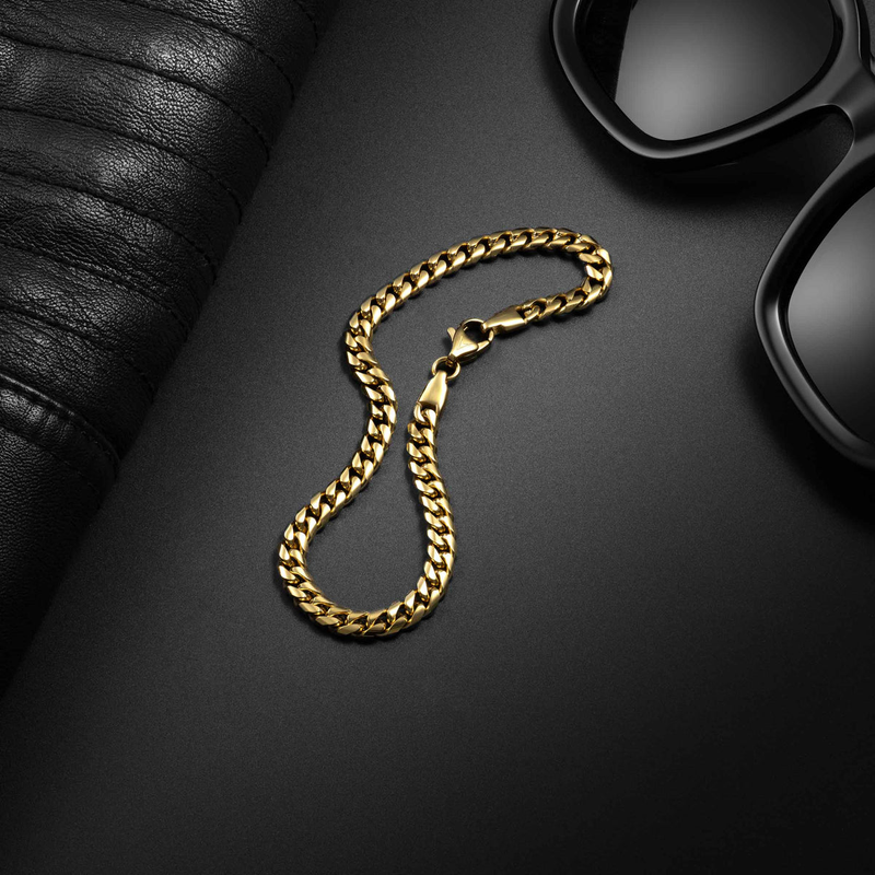 14K Gold Cuban Chain Bracelet