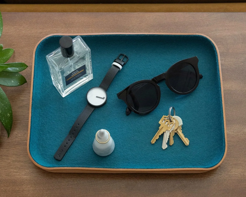 Leather & Merino Wool Large Tray