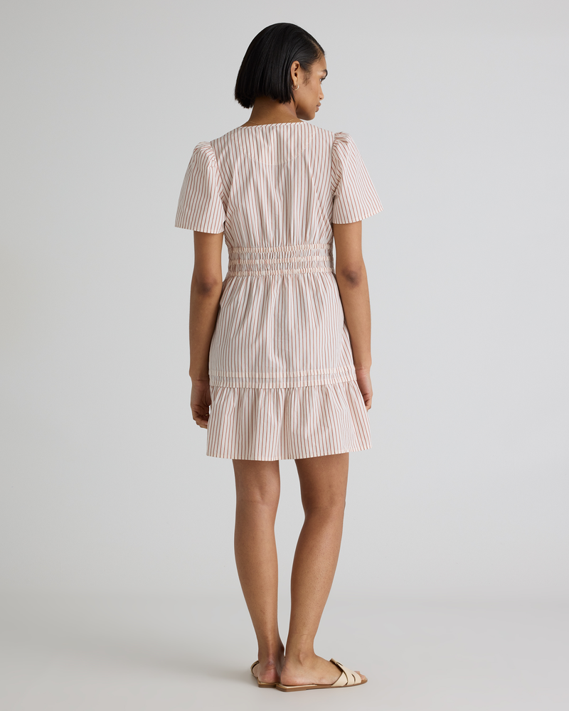 100% Organic Cotton Poplin Tiered Mini Dress