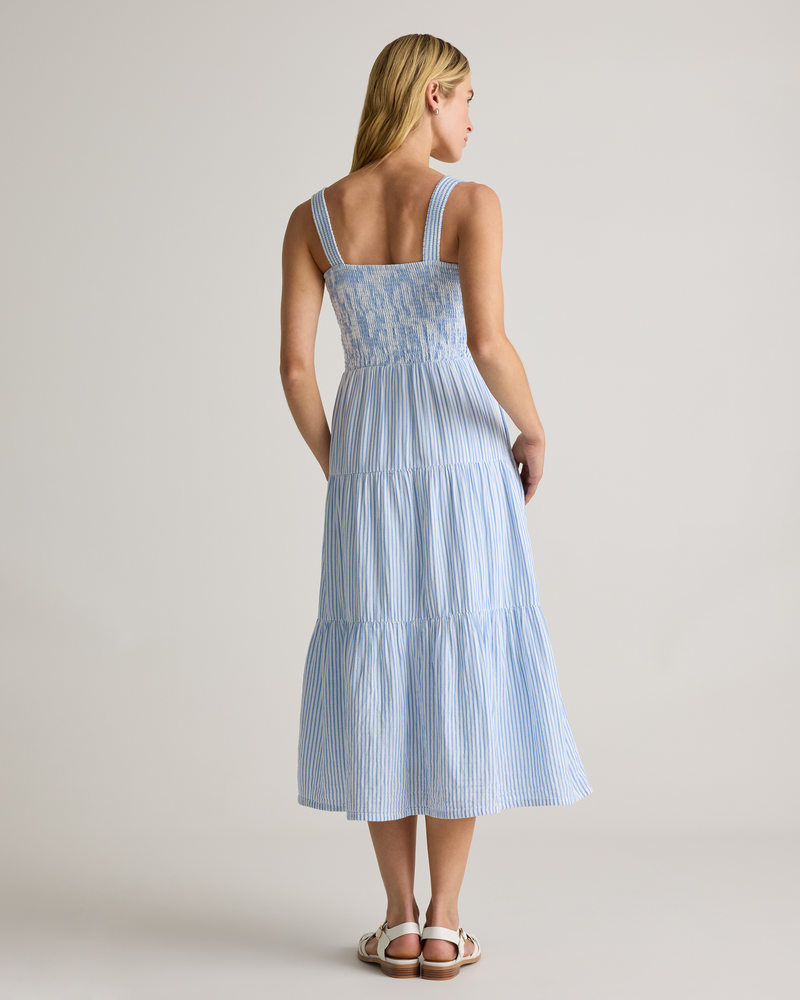 100% Organic Cotton Gauze Smocked Sleeveless Maxi Dress