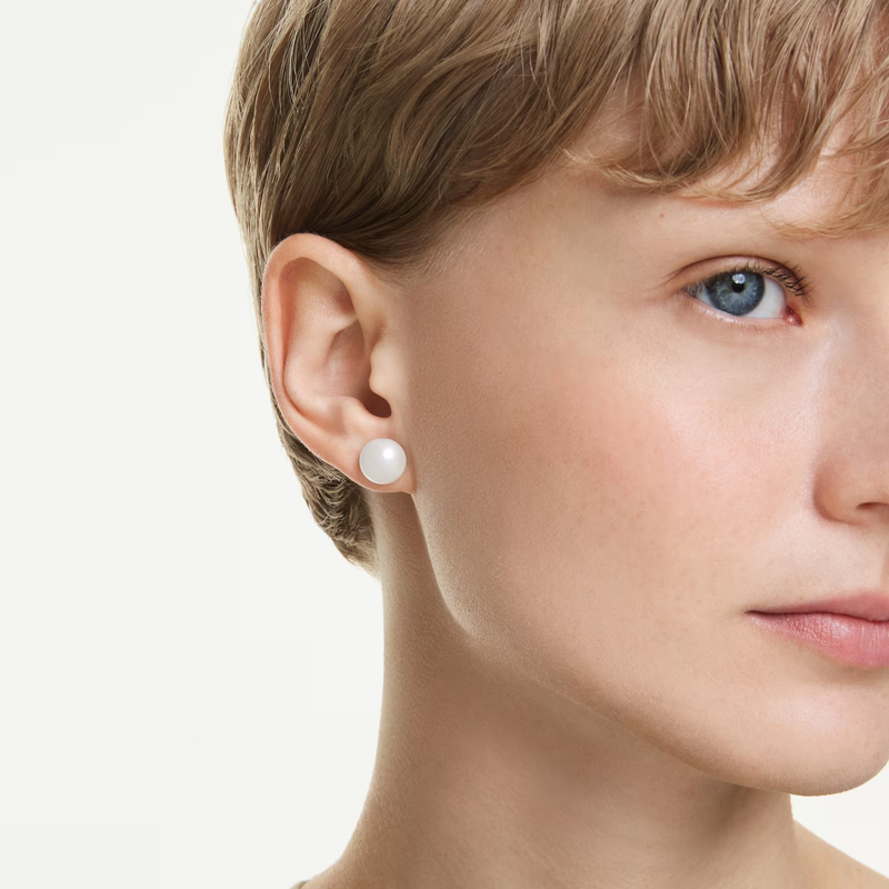 Crystal Pearl Matrix Stud Earrings
