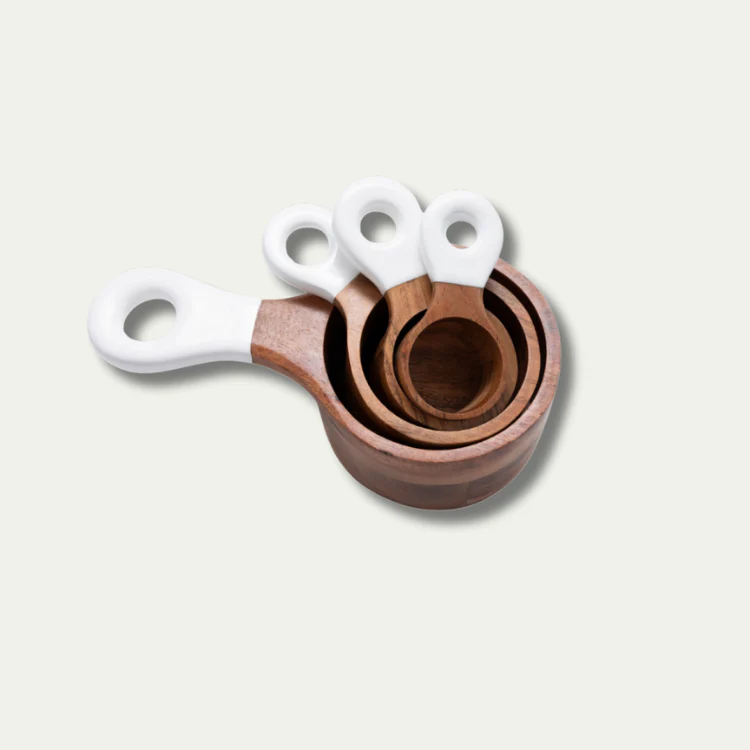 Acacia Wooden Measuring Cups, Set of 4