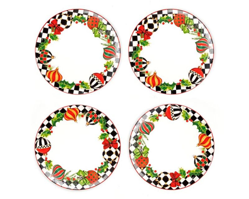 Deck The Halls Salad Plates, Set of 4